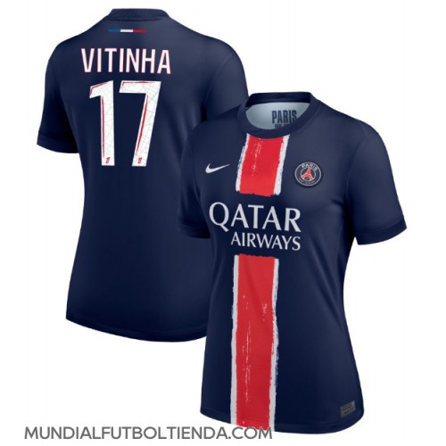 Camiseta Paris Saint-Germain Vitinha #17 Primera Equipación Replica 2024-25 para mujer mangas cortas